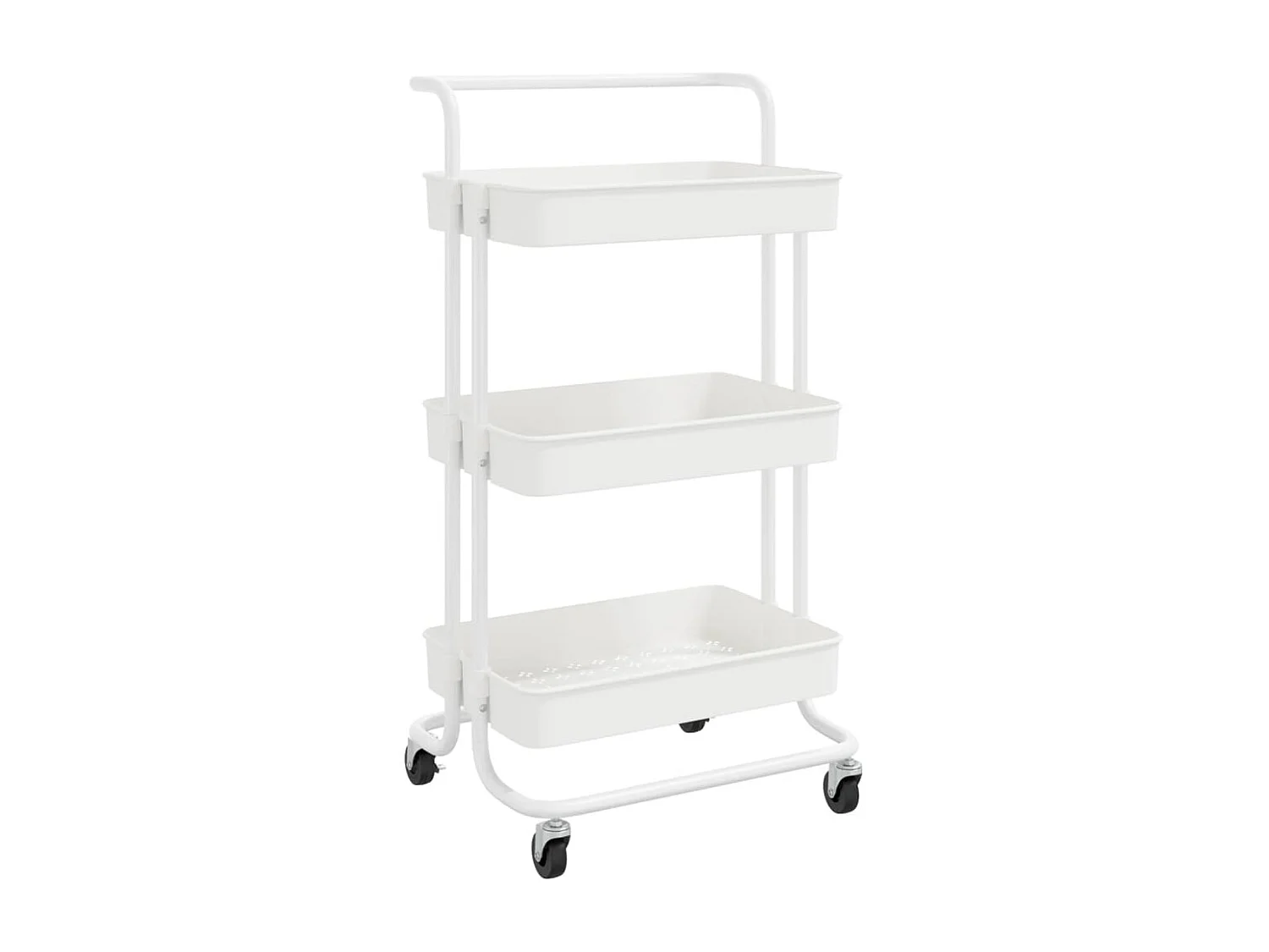 Chariot de cuisine 3 niveaux Blanc 42x35x85 cm Fer et ABS
