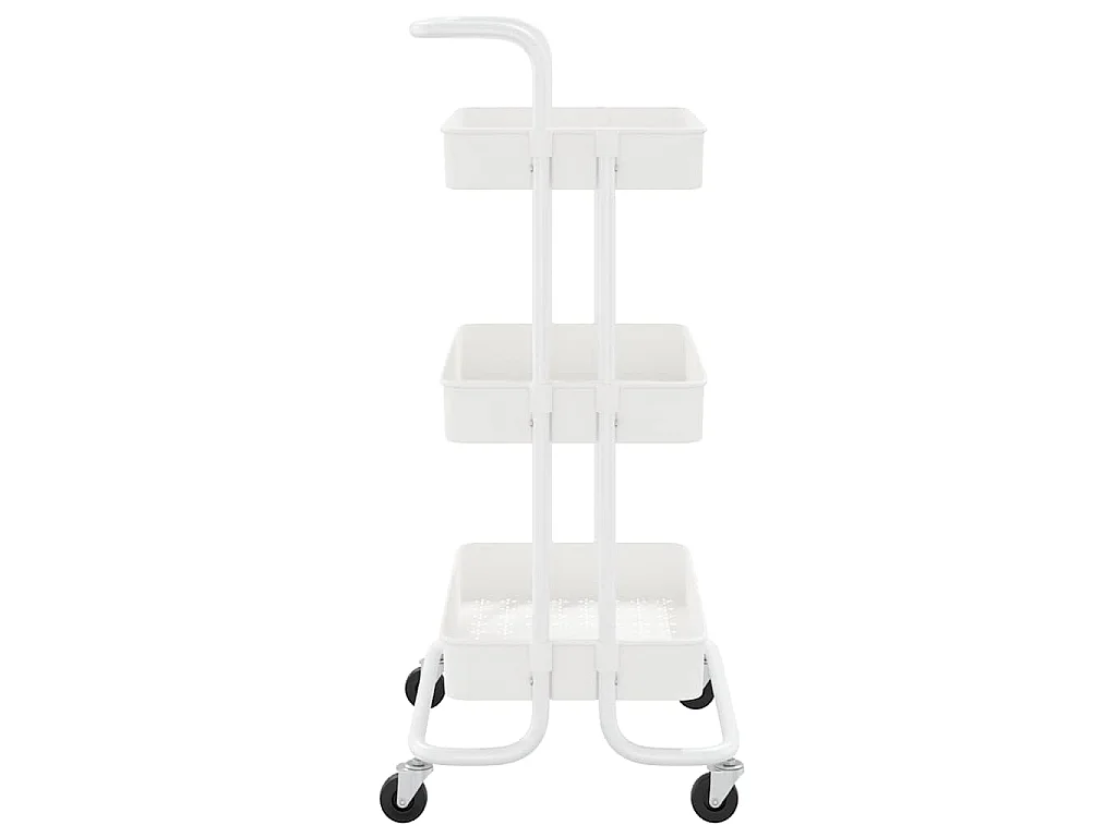 Chariot de cuisine 3 niveaux Blanc 42x35x85 cm Fer et ABS