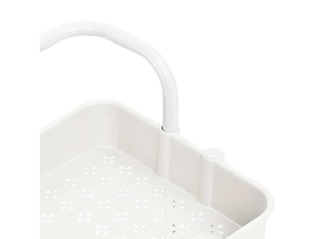 Chariot de cuisine 3 niveaux Blanc 42x35x85 cm Fer et ABS