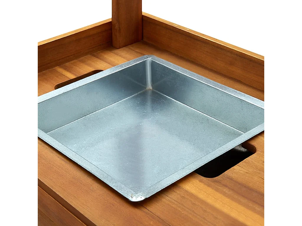 Servierwagen Akazienolz Massiv 92 x 43,5 x 141,5 cm