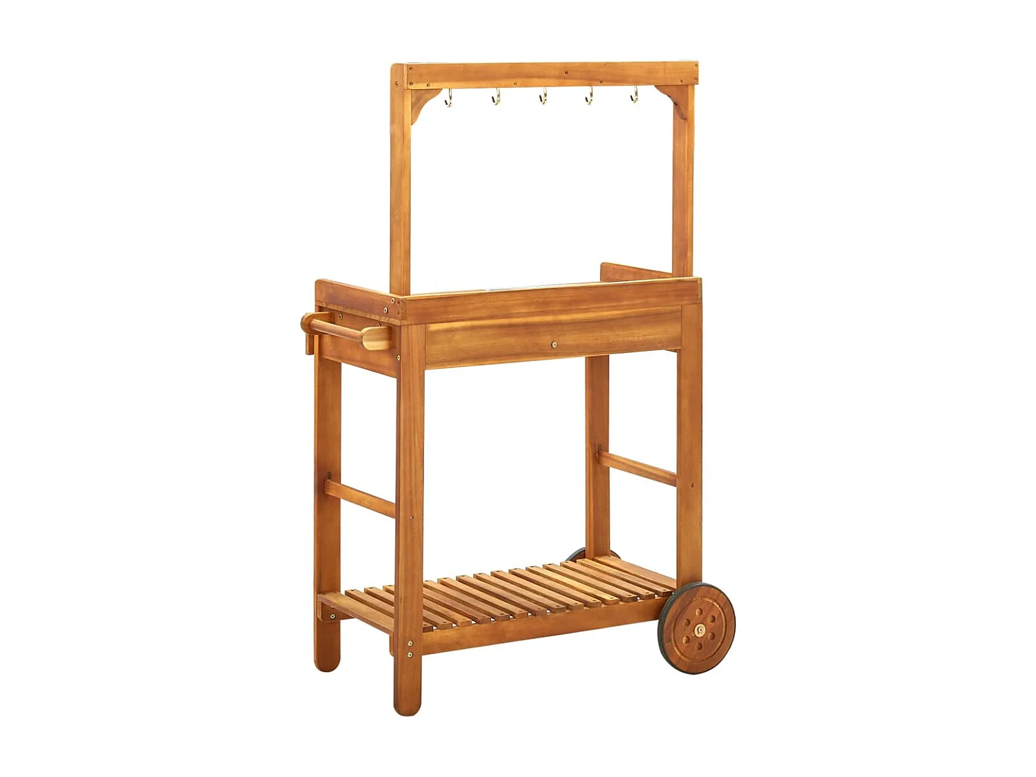 Chariot de cuisine de jardin Bois d'acacia 92x43,5x141,5 cm