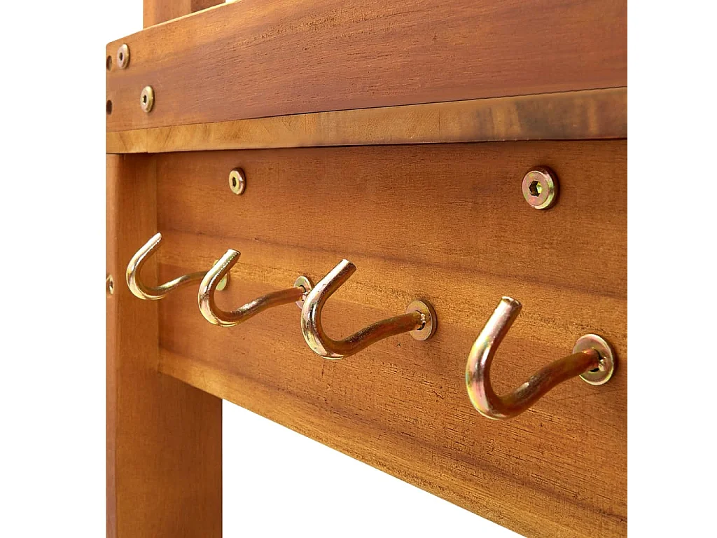 Chariot de cuisine de jardin Bois d'acacia 92x43,5x141,5 cm