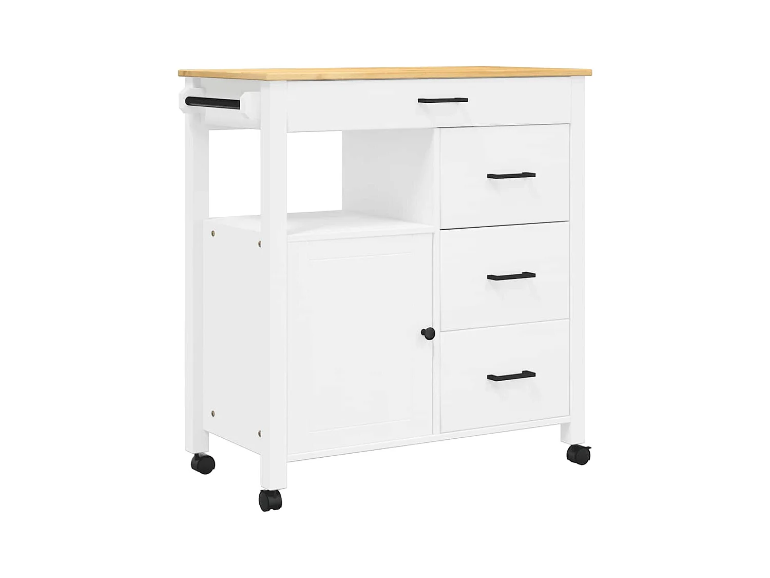 Chariot de cuisine MONZA 84x40x88,5 cm bois massif de pin