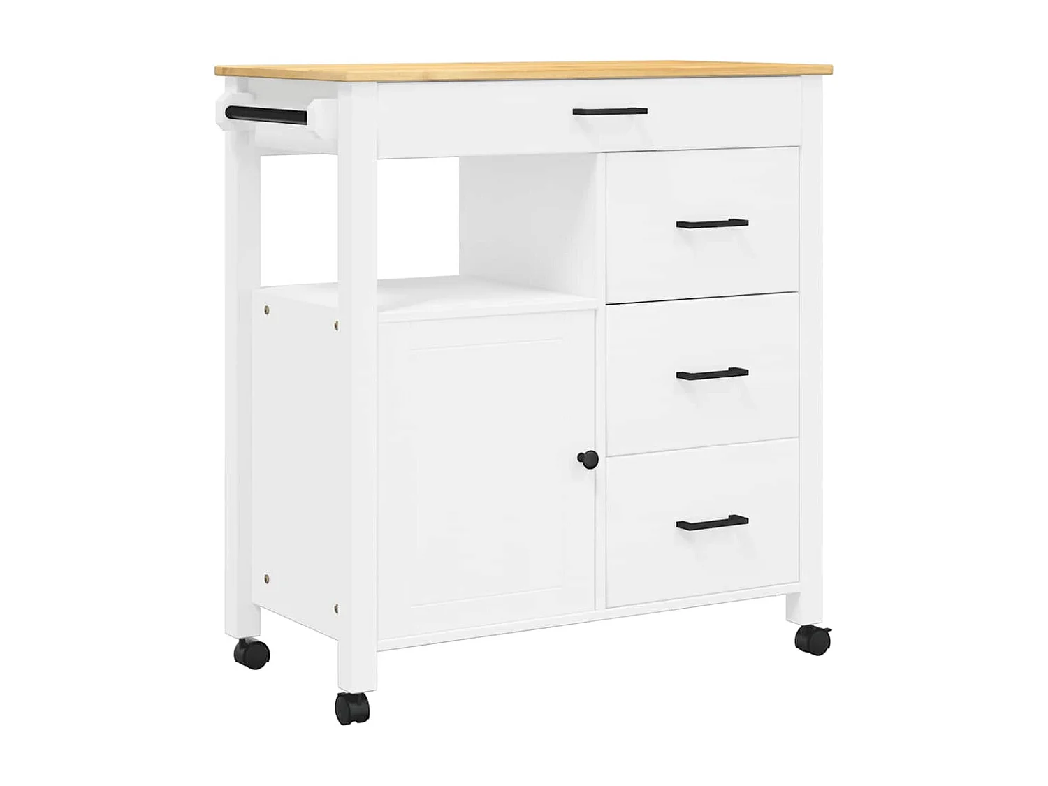Chariot de cuisine MONZA 84x40x88,5 cm bois massif de pin