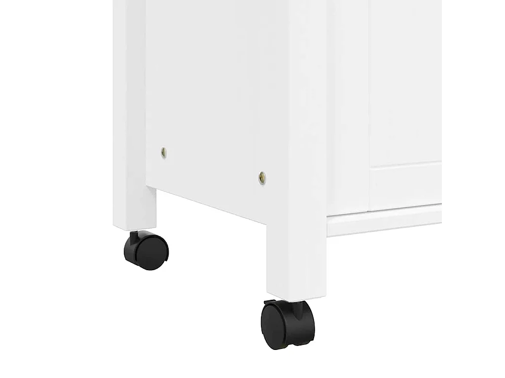 Chariot de cuisine MONZA 84x40x88,5 cm blanc bois massif de pin