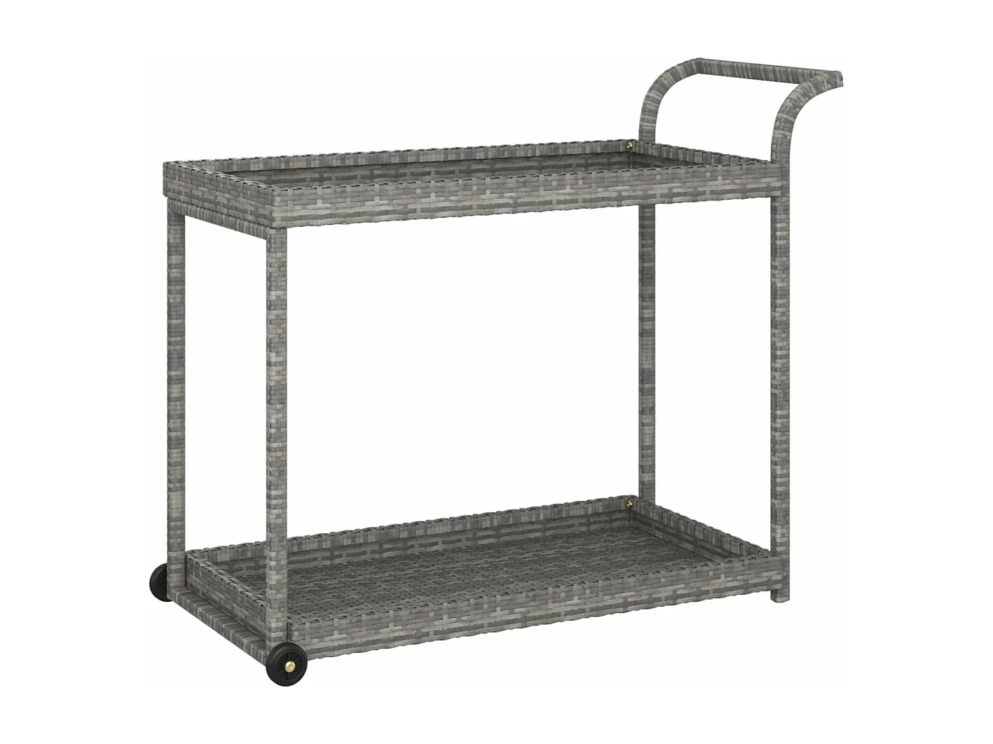 Serveerwagen 100x45x83 cm poly rattan grijs