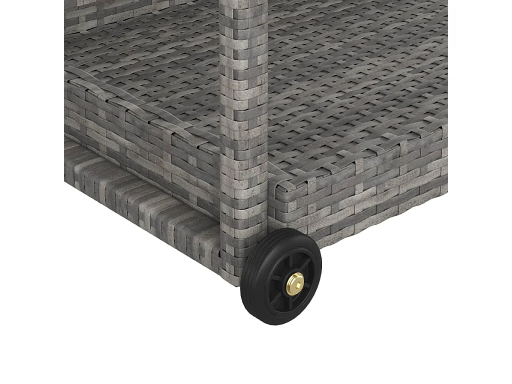 Serveerwagen 100x45x83 cm poly rattan grijs