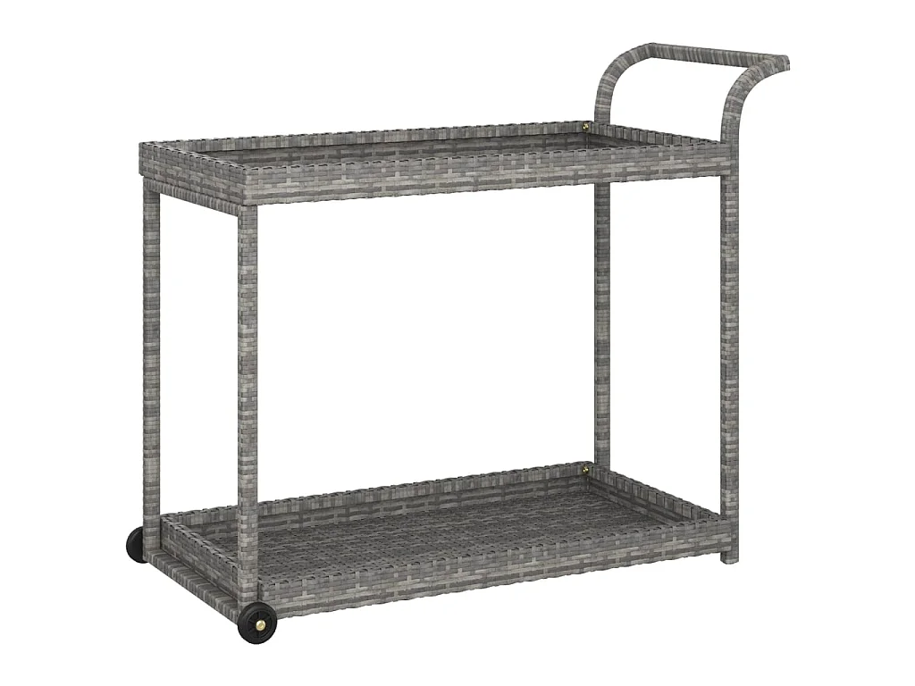 Serveerwagen 100x45x83 cm poly rattan grijs