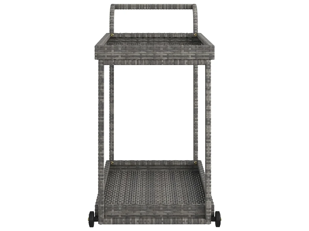 Serveerwagen 100x45x83 cm poly rattan grijs
