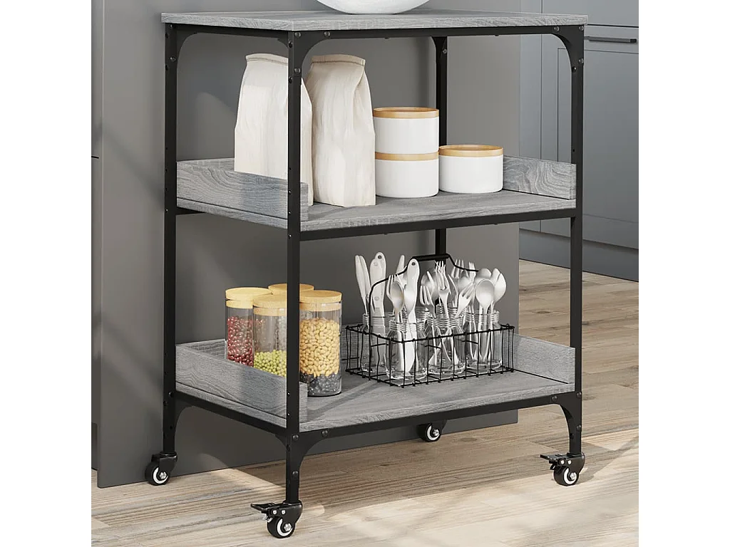 Küchenwagen Grau Sonoma 60x41x80,5 cm Holzwerkstoff
