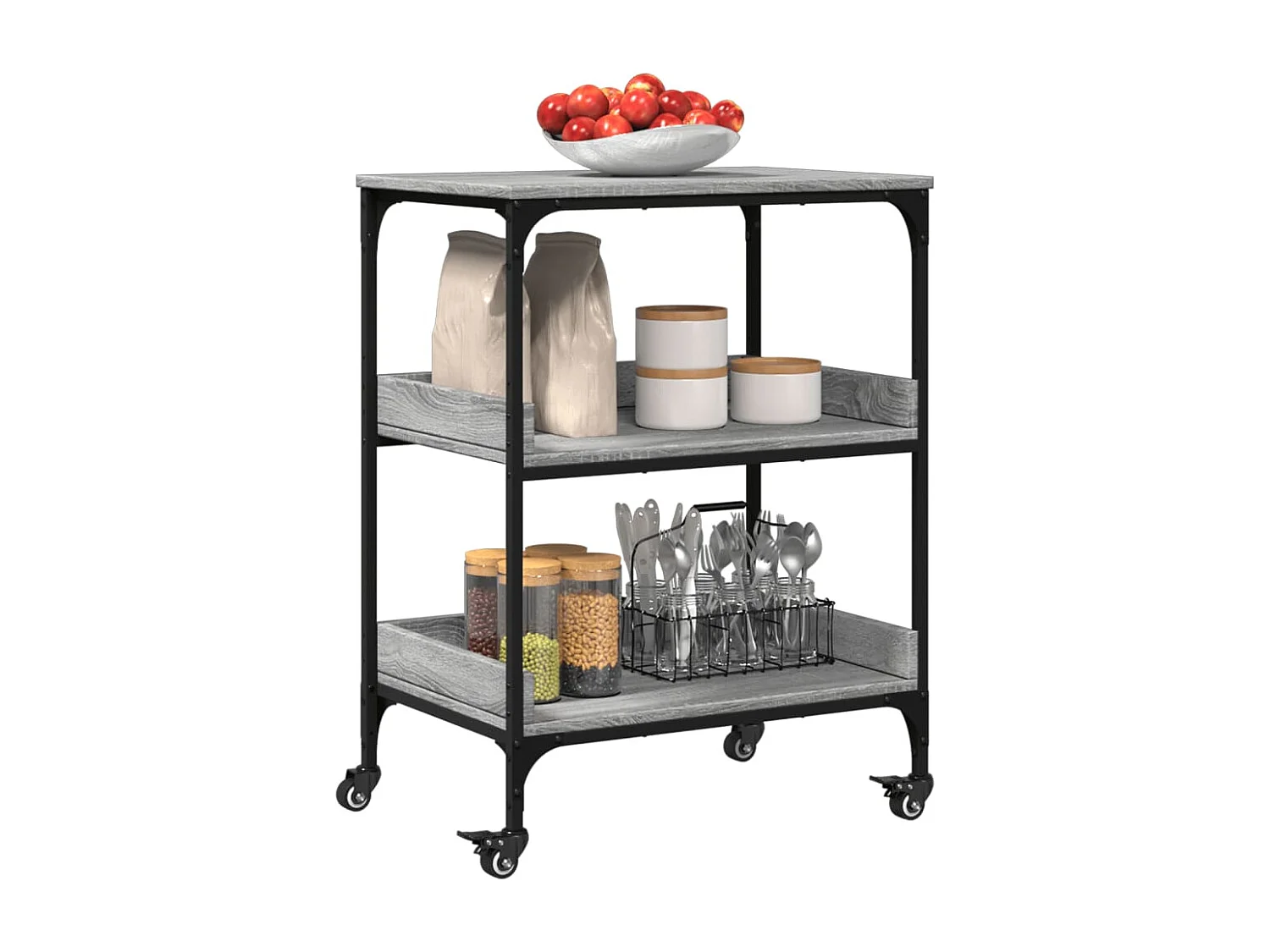 Küchenwagen Grau Sonoma 60x41x80,5 cm Holzwerkstoff