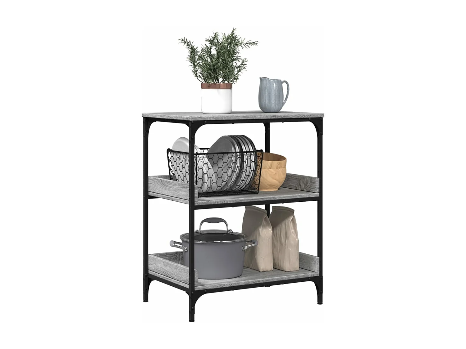 Küchenwagen Grau Sonoma 60x41x80,5 cm Holzwerkstoff