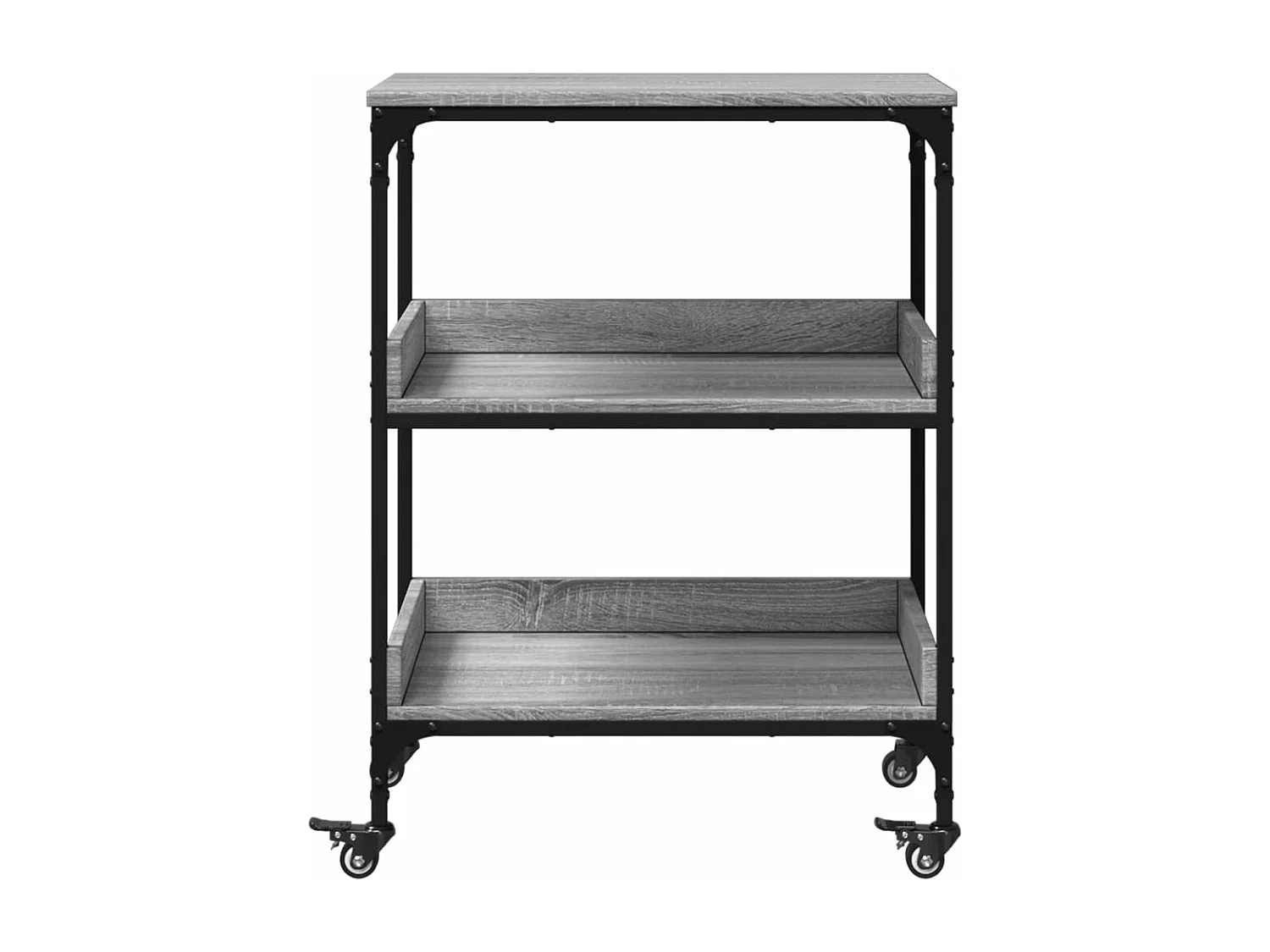 Chariot de cuisine sonoma gris 60x41x80,5 cm bois d'ingénierie