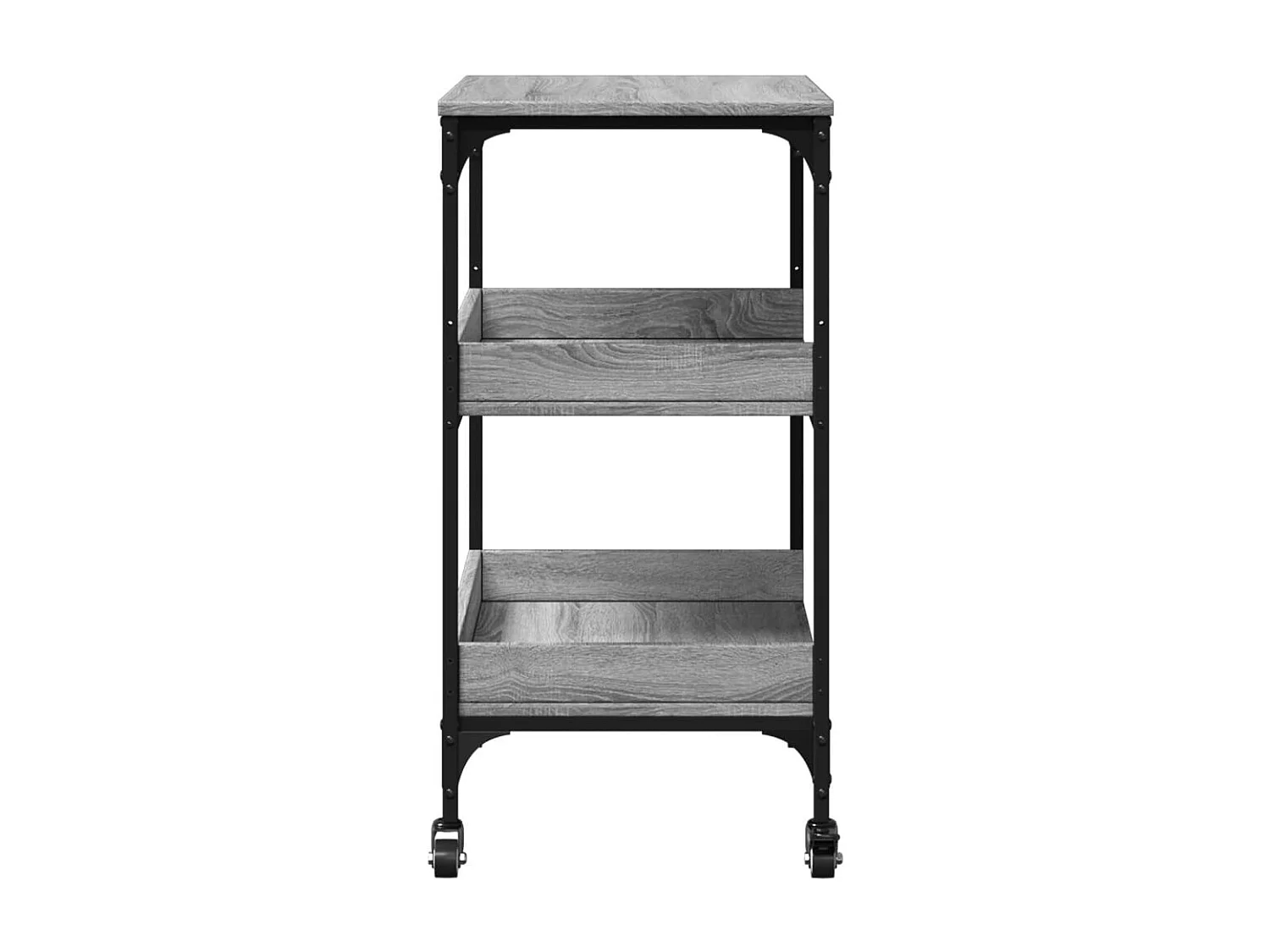Chariot de cuisine sonoma gris 60x41x80,5 cm bois d'ingénierie