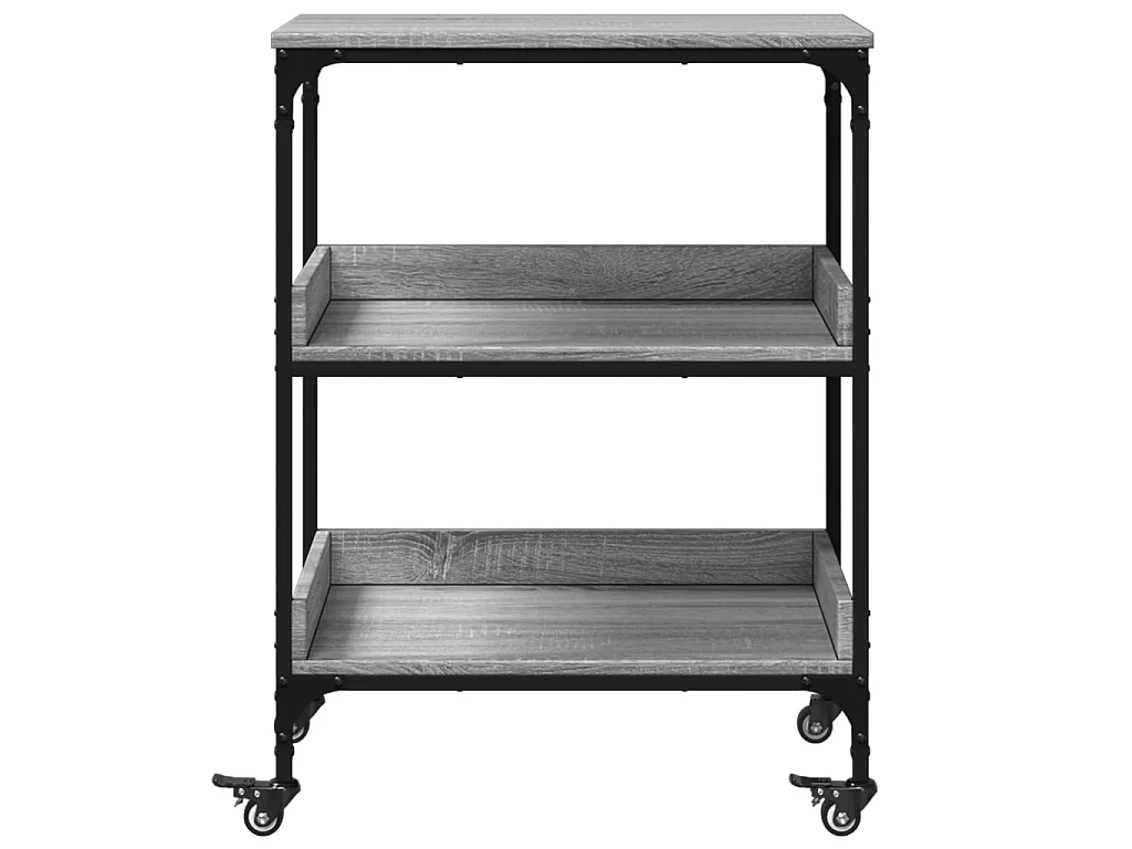 Carrello da Cucina Grigio Sonoma 60x41x80,5cm Legno Multistrato