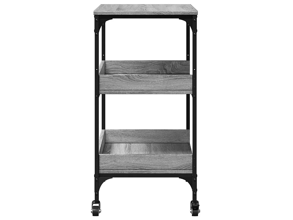 Carrello da Cucina Grigio Sonoma 60x41x80,5cm Legno Multistrato