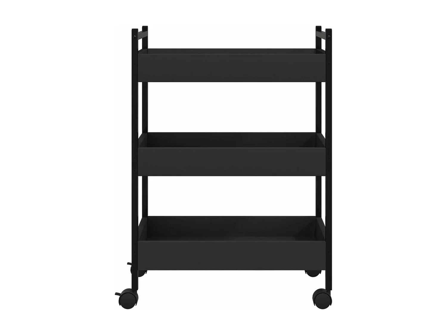 Chariot de cuisine noir 50x30x70 cm bois d'ingénierie