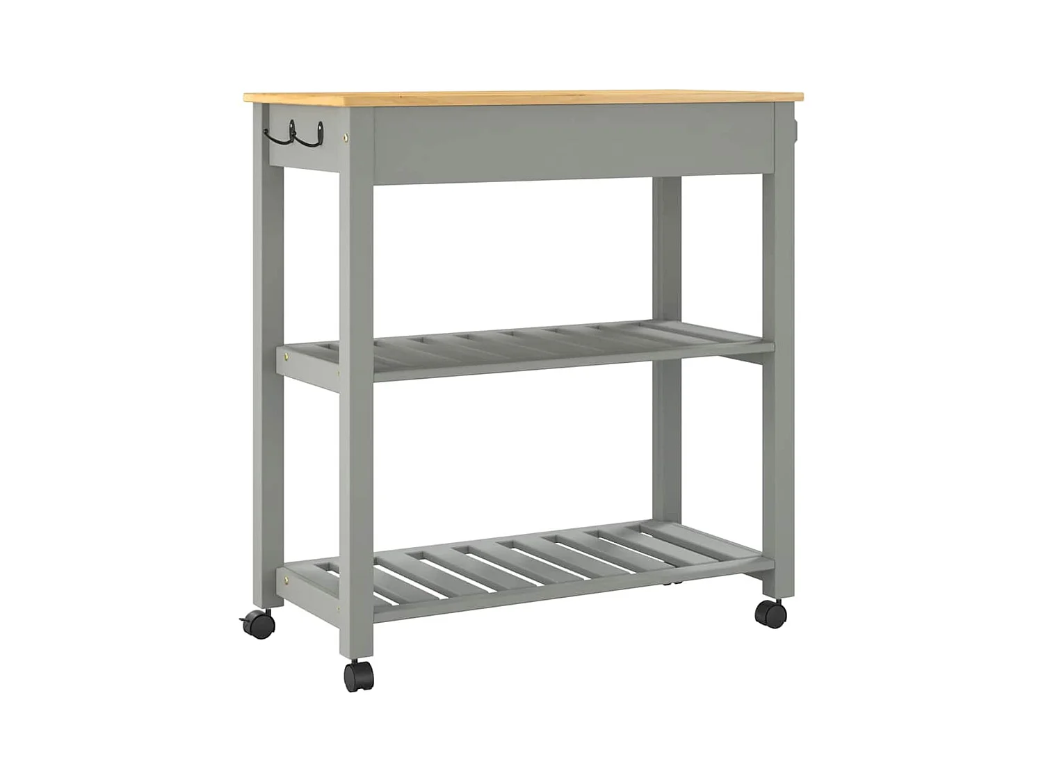 Chariot de cuisine MONZA 84x40x88,5 cm bois massif de pin