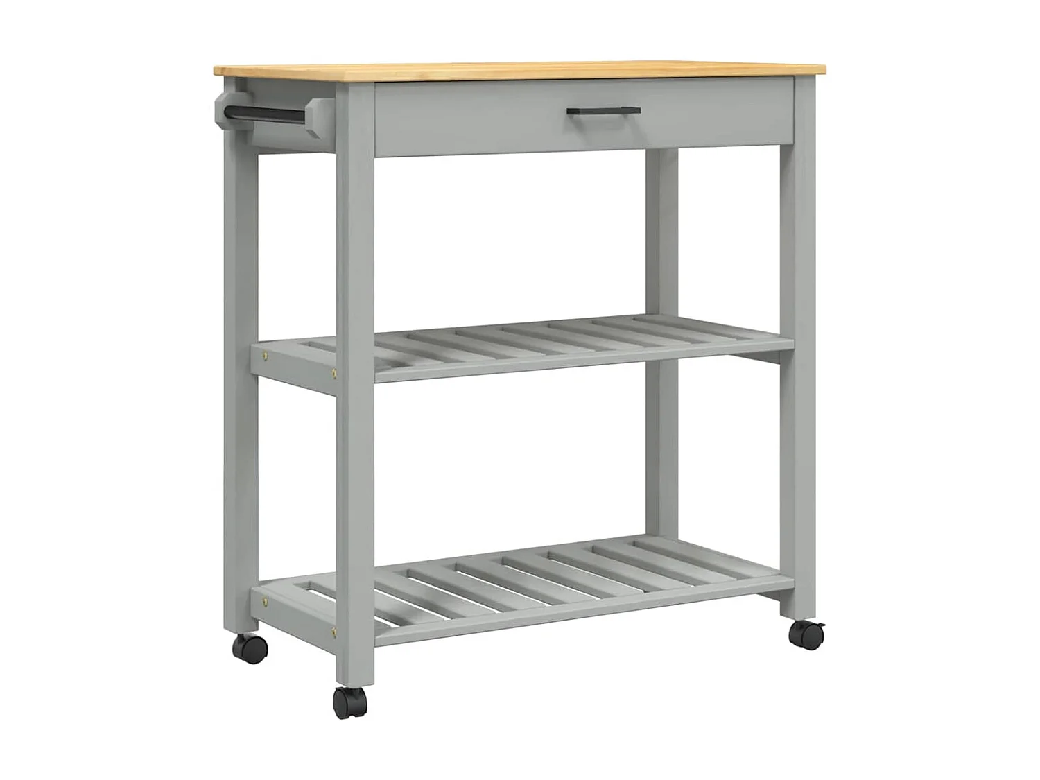 Carrello da Cucina MONZA 84x40x88,5 cm in Legno Massello di Pino