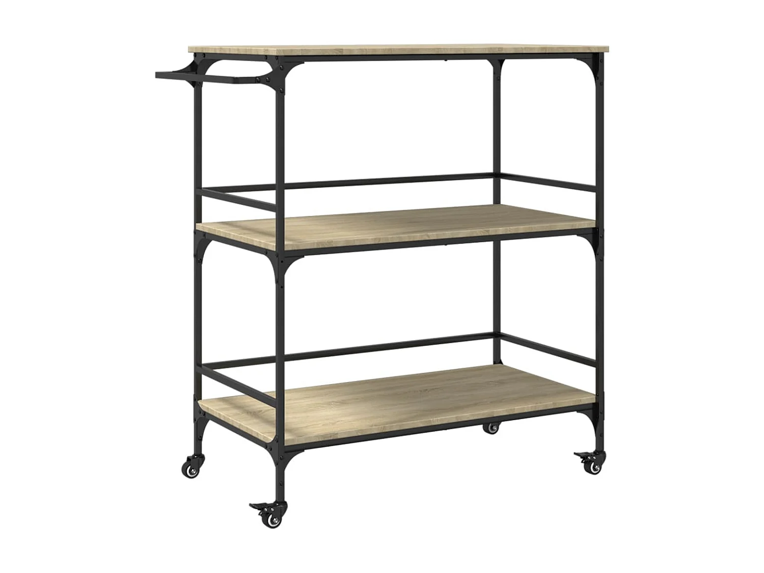 Chariot cuisine chêne sonoma 100,5x50x105 cm bois d'ingénierie