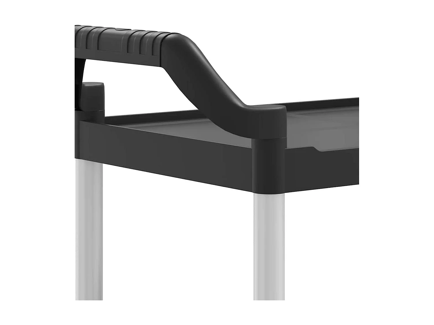 Chariot à 3 niveaux noir 81x41x92 cm aluminium