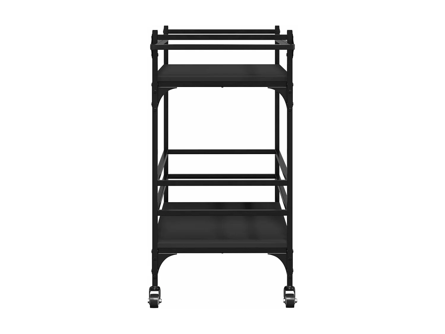 Chariot de cuisine noir 82x40x78,5 cm bois d'ingénierie