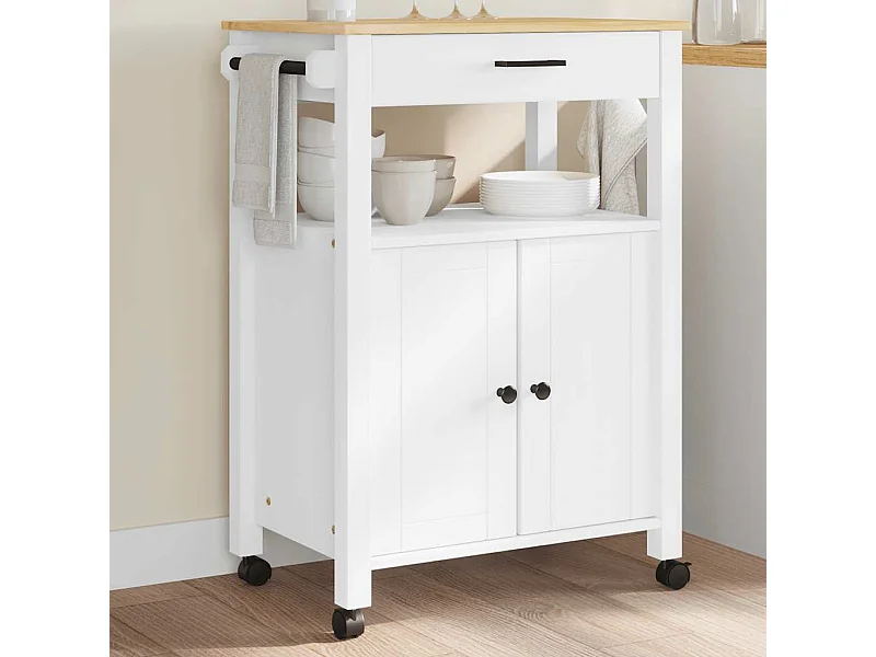 Carrito de cocina MONZA madera maciza de pino 60x40x90 cm