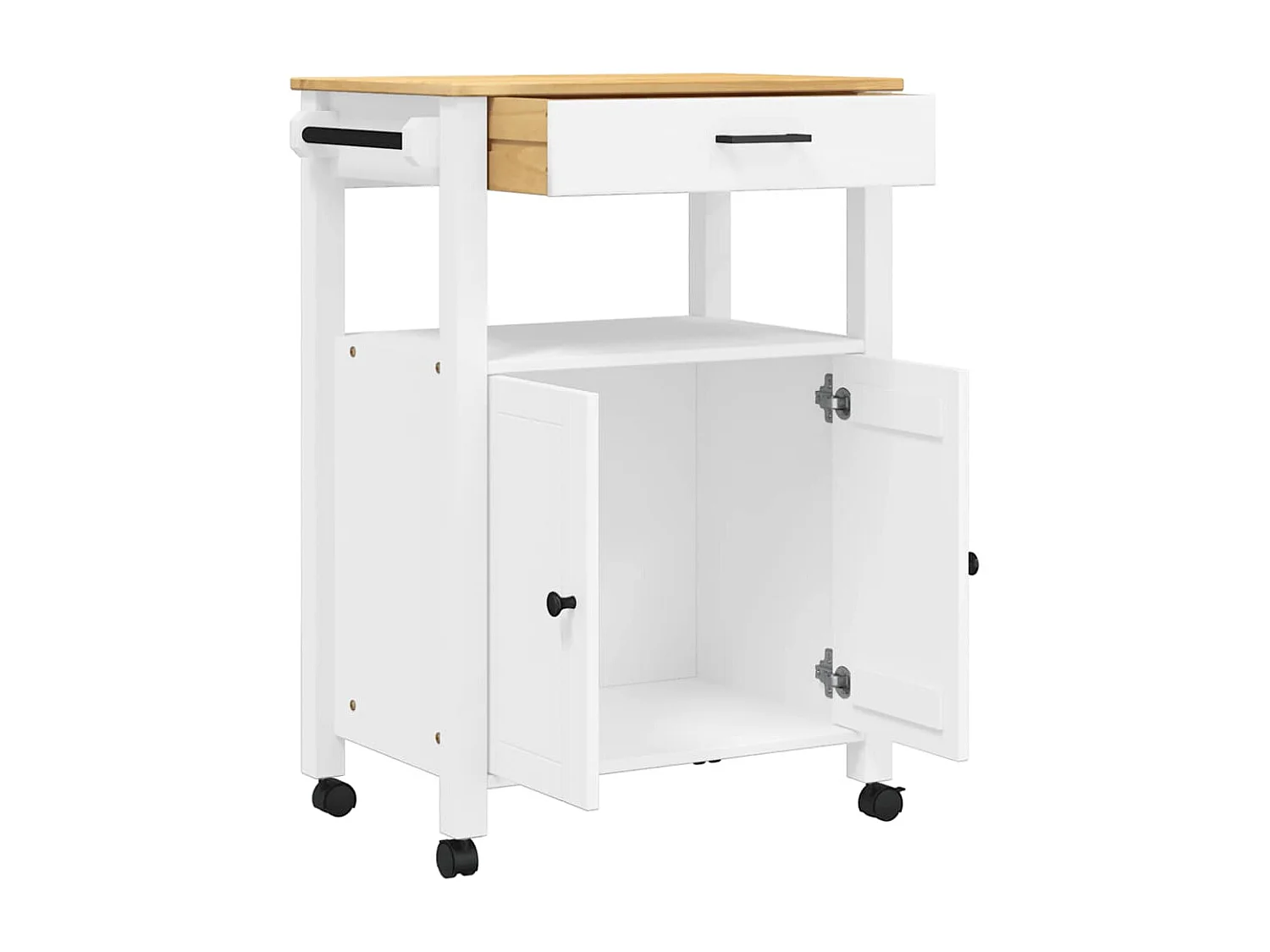 Carrito de cocina MONZA madera maciza de pino 60x40x90 cm
