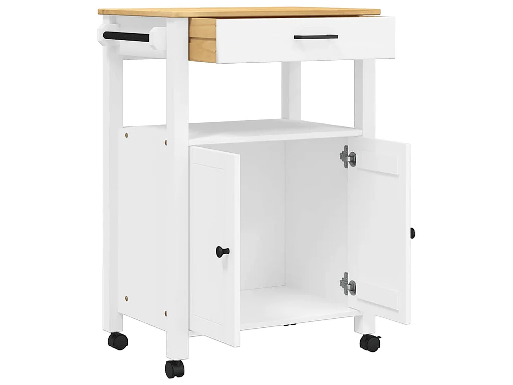 Chariot de cuisine MONZA 60x40x88,5 cm bois massif de pin