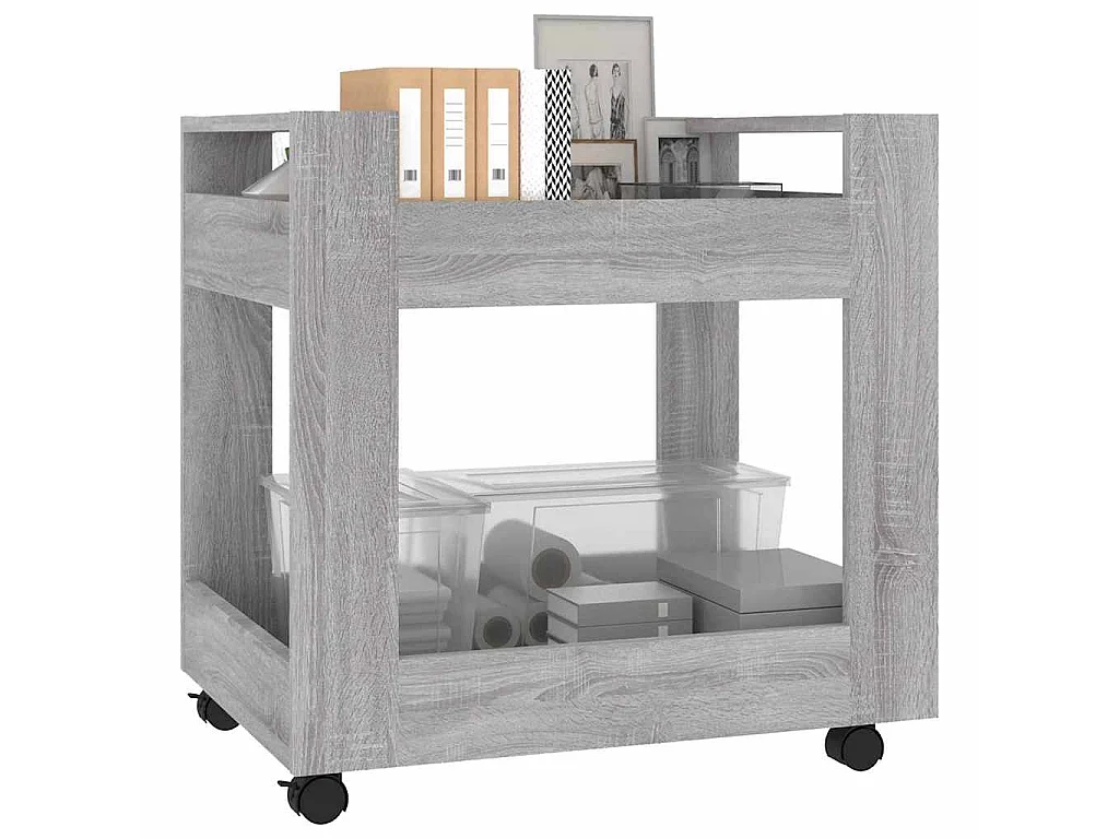 Chariot de bureau Sonoma gris 60x45x60 cm Bois d'ingénierie