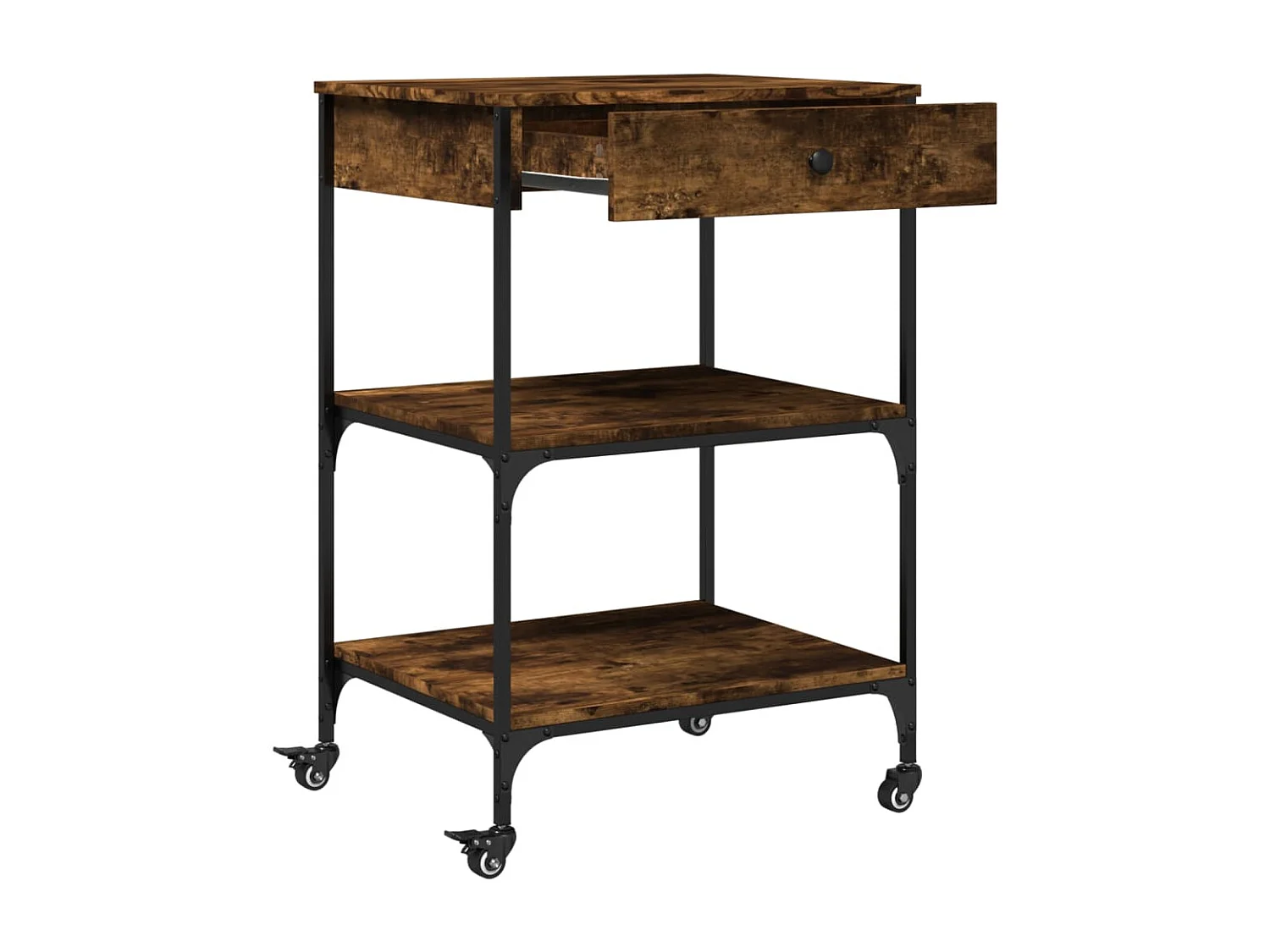 Carrello da Cucina Rovere Fumo 60x48x89,5 cm Legno Multistrato