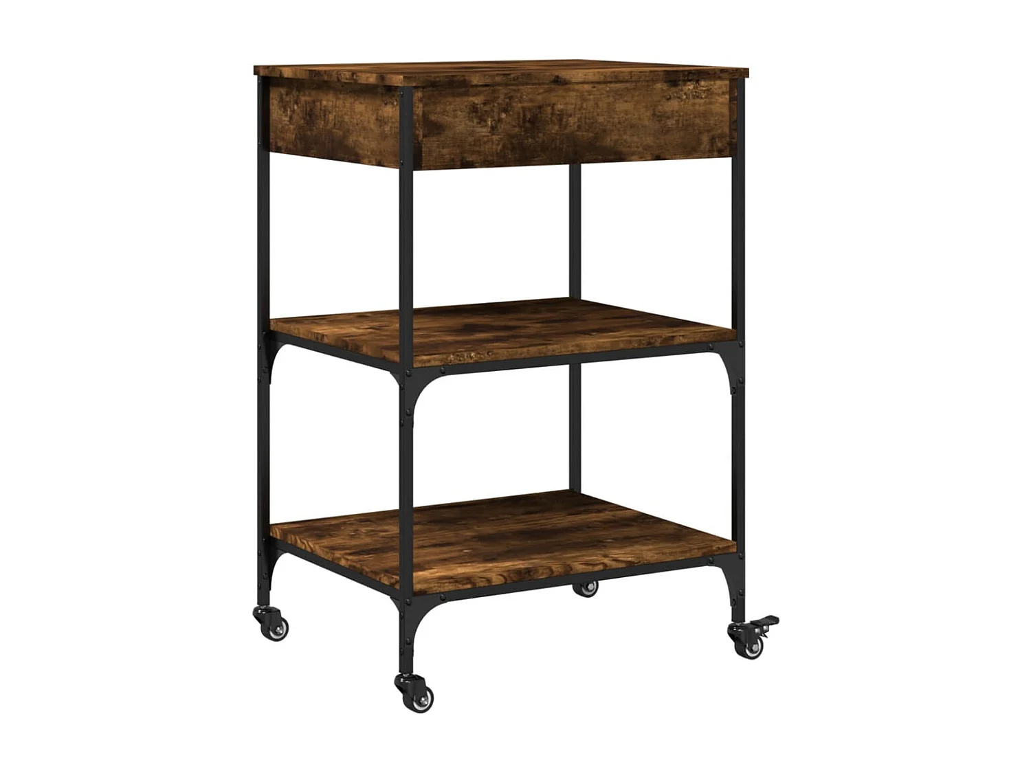 Carrello da Cucina Rovere Fumo 60x48x89,5 cm Legno Multistrato