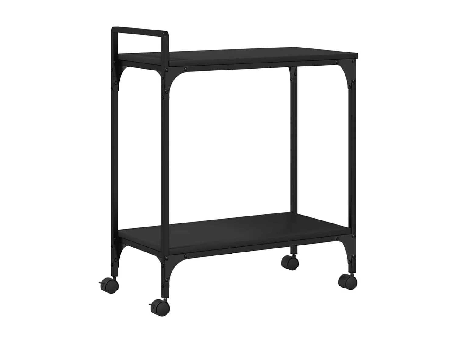 Chariot de cuisine noir 60,5x31x72,5 cm bois d'ingénierie