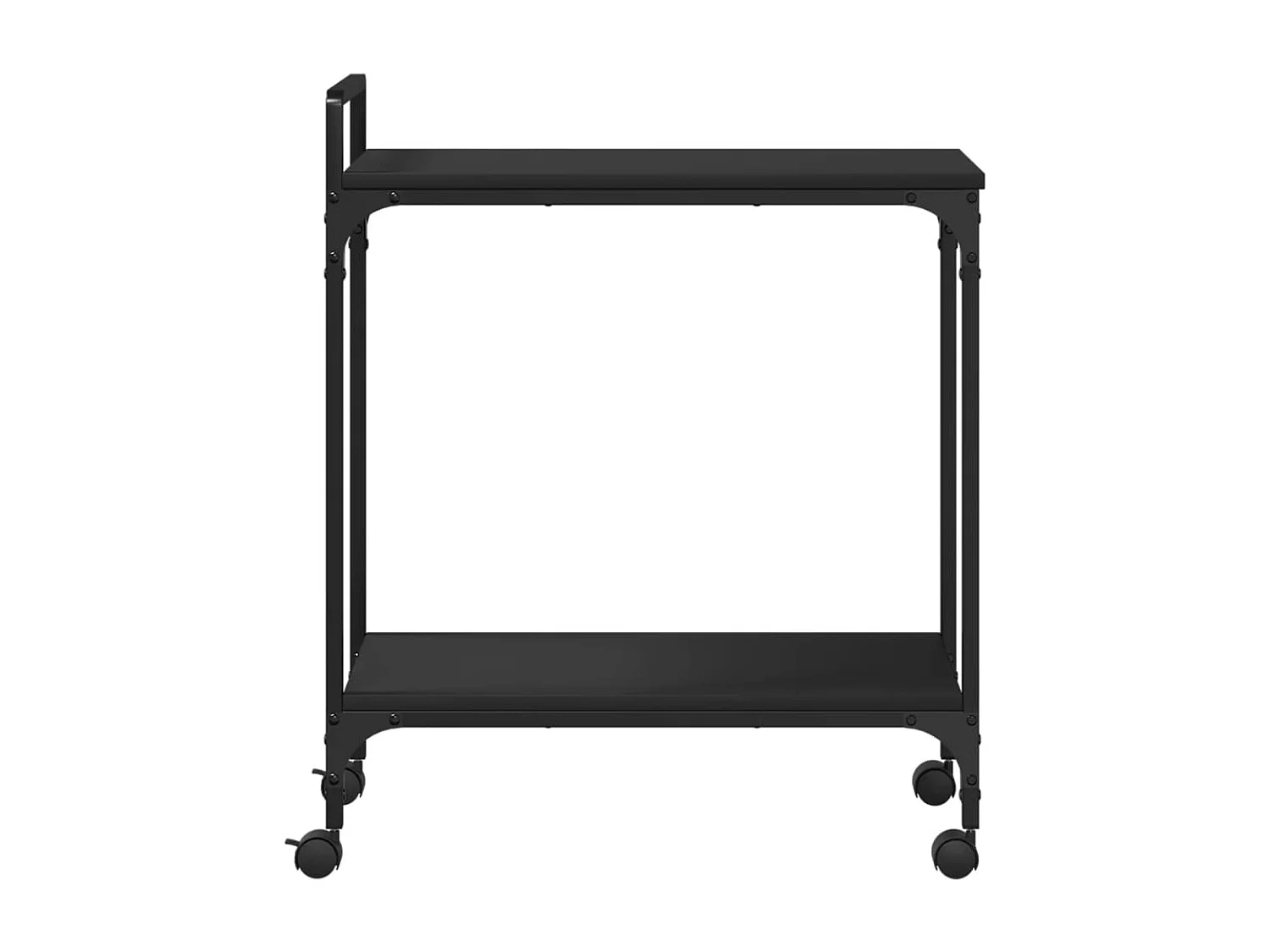 Chariot de cuisine noir 60,5x31x72,5 cm bois d'ingénierie