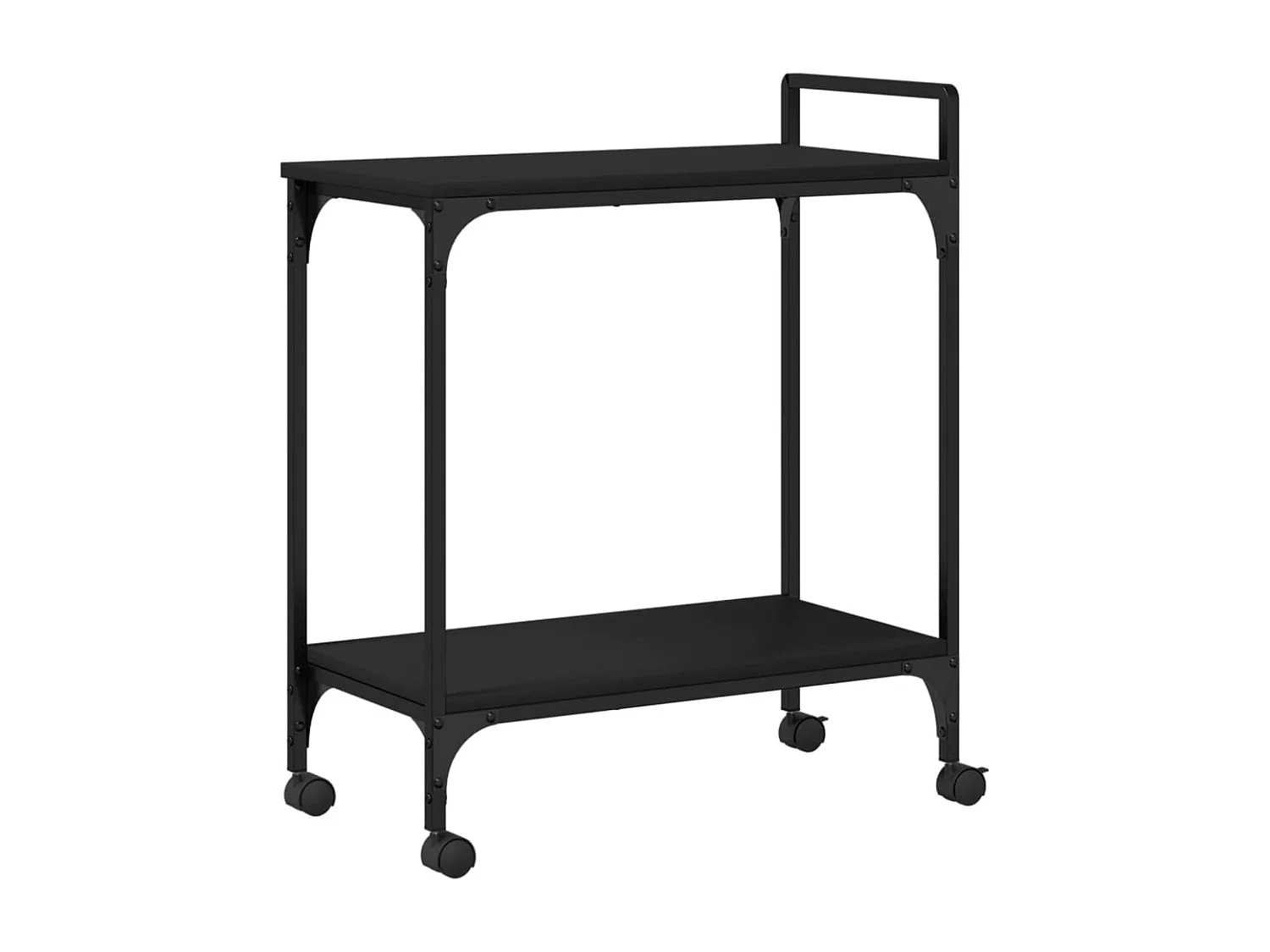 Chariot de cuisine noir 60,5x31x72,5 cm bois d'ingénierie