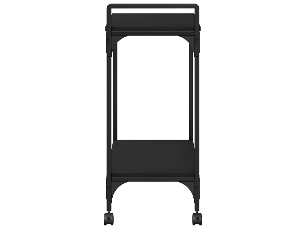 Chariot de cuisine noir 60,5x31x72,5 cm bois d'ingénierie