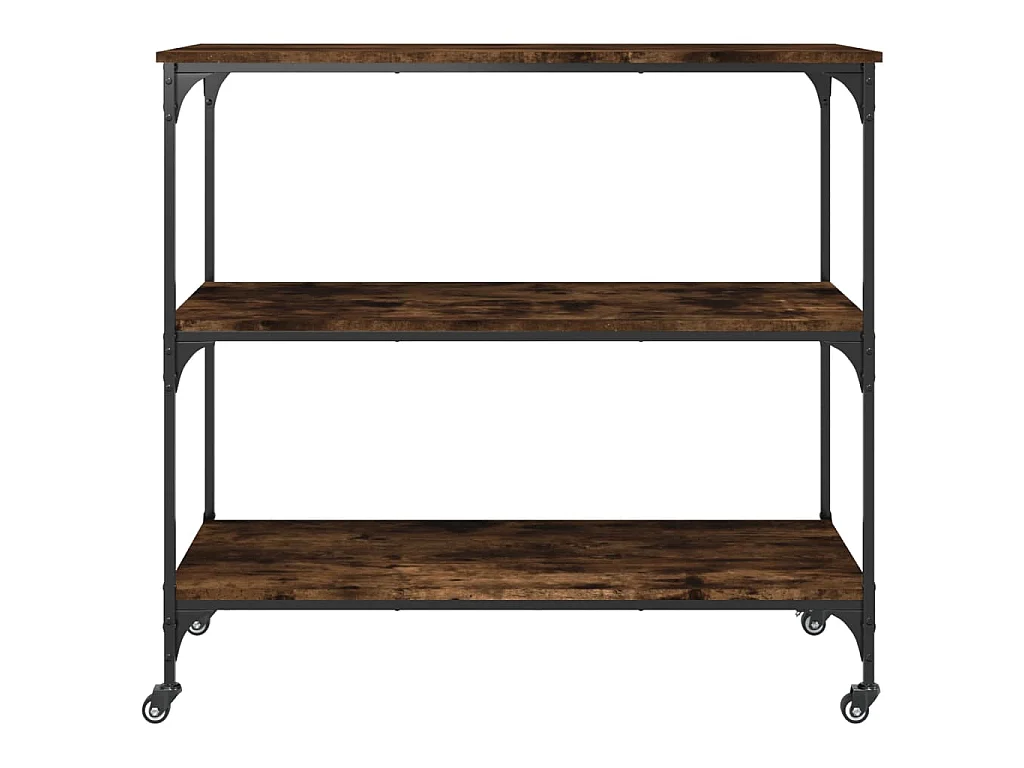 Carrello da Cucina Rovere Fumo 102x50x95 cm Legno Multistrato