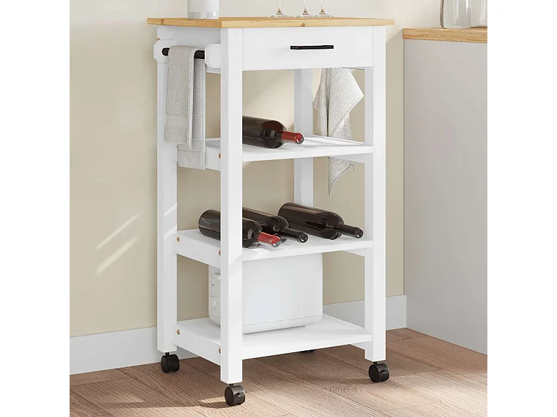 Chariot de cuisine MONZA 48x40x88,5 cm bois massif de pin