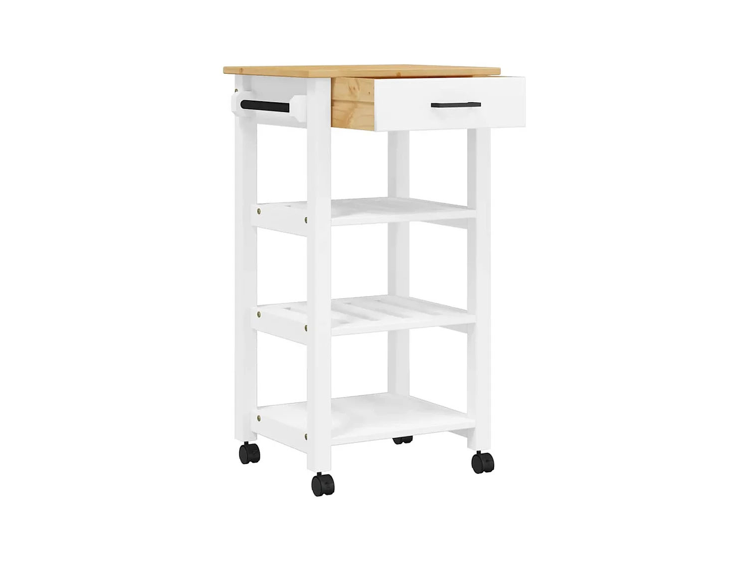 Chariot de cuisine MONZA 48x40x88,5 cm bois massif de pin