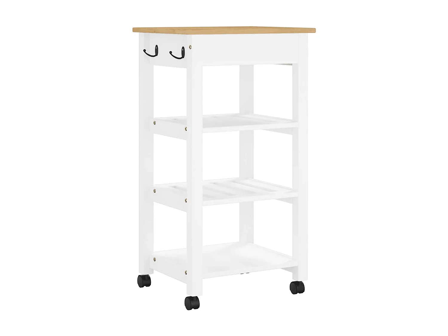 Chariot de cuisine MONZA 48x40x88,5 cm bois massif de pin