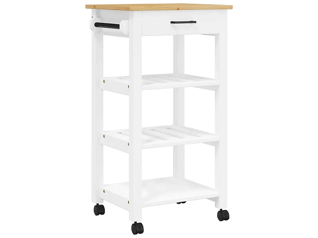 Chariot de cuisine MONZA 48x40x88,5 cm bois massif de pin