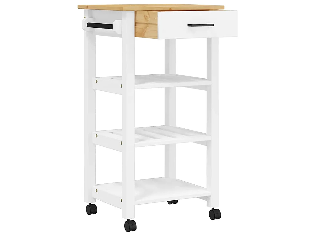 Chariot de cuisine MONZA 48x40x88,5 cm bois massif de pin