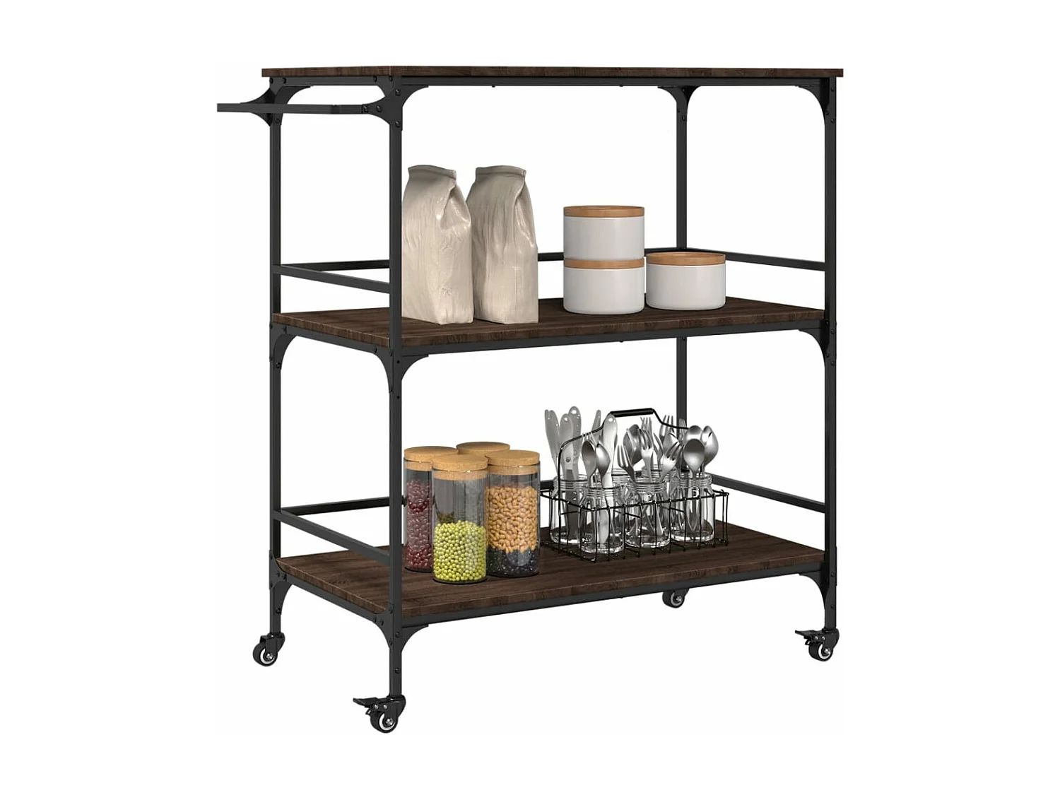 Küchenwagen Braun Eichen-Optik 100,5x50x105 cm Holzwerkstoff