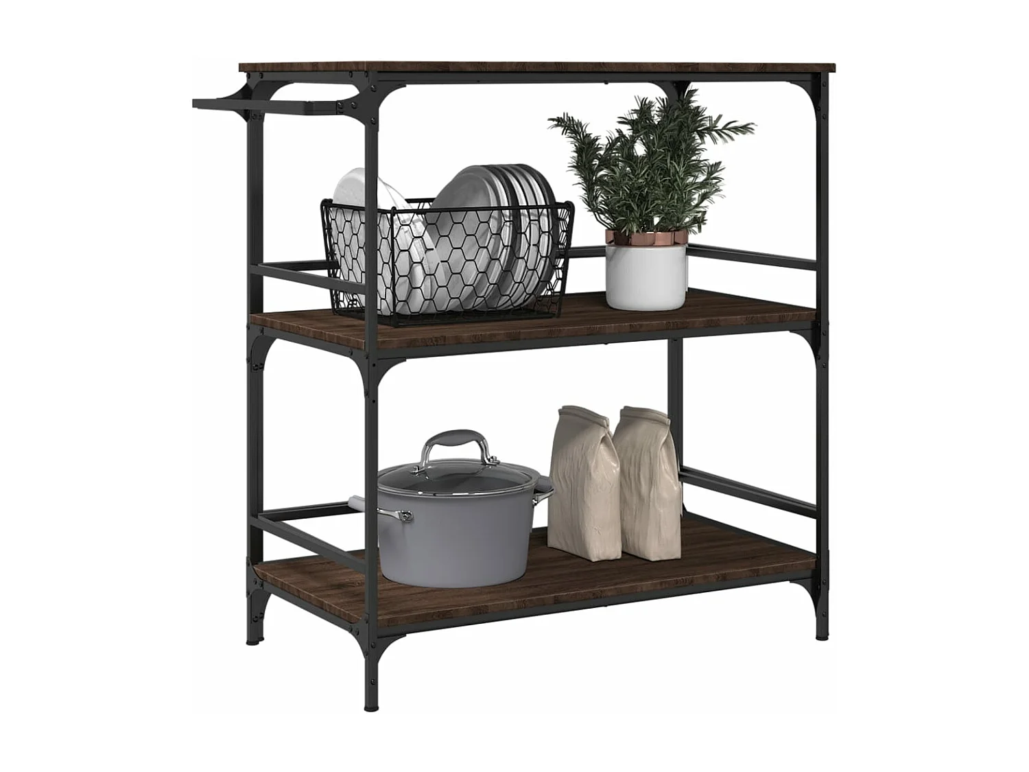 Küchenwagen Braun Eichen-Optik 100,5x50x105 cm Holzwerkstoff