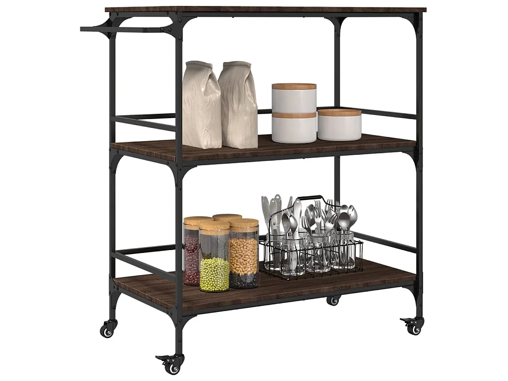 Küchenwagen Braun Eichen-Optik 100,5x50x105 cm Holzwerkstoff