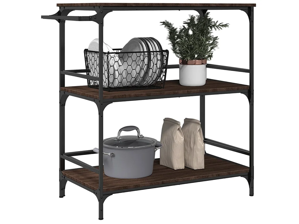 Küchenwagen Braun Eichen-Optik 100,5x50x105 cm Holzwerkstoff