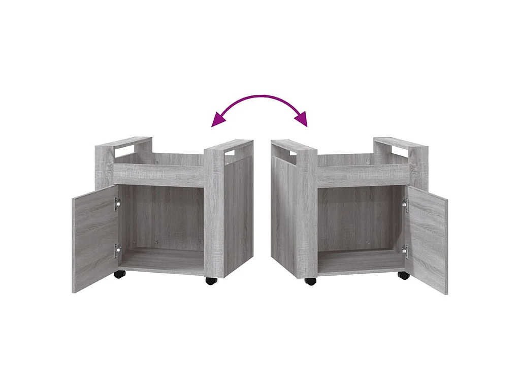 Trólei secretária 60x45x60 cm derivados madeira sonoma cinza