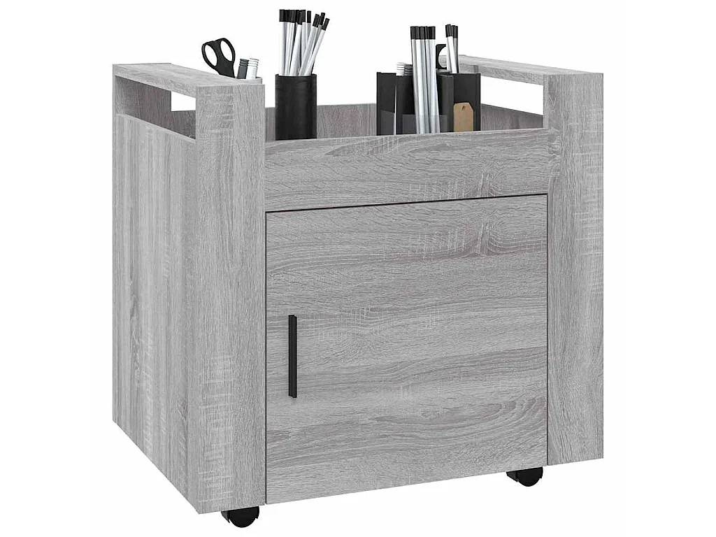 Chariot de bureau Sonoma gris 60x45x60 cm Bois d'ingénierie