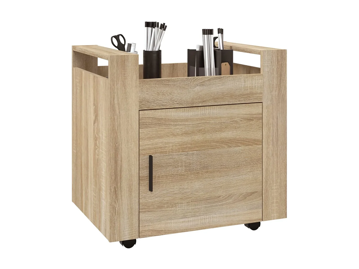 Chariot de bureau Chêne sonoma 60x45x60 cm Bois d'ingénierie