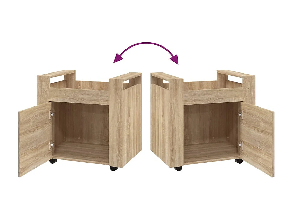 Chariot de bureau Chêne sonoma 60x45x60 cm Bois d'ingénierie